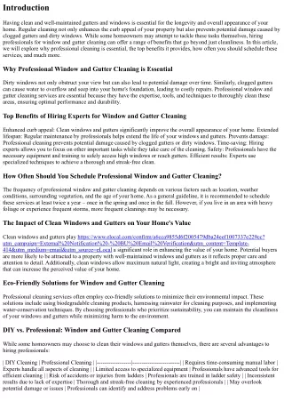 Extending the Life of Gutters & Windows by way of Qualified Cleansing