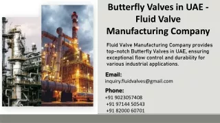 Butterfly Valves in UAE  -  Fluid Valve Manufacturing Company