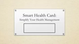 Smart Health Card: Simplify Your Health Management