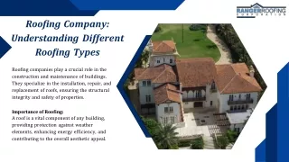 Roofing Company Understanding Different Roofing Types