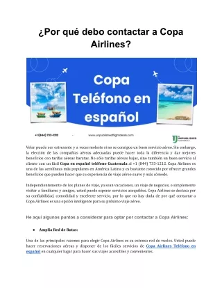¿Por qué debo contactar a Copa Airlines