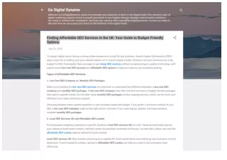 Finding Affordable SEO Services in the UK Your Guide to Budget-Friendly Options