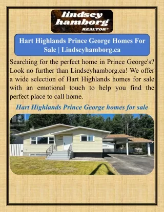 Hart Highlands Prince George Homes For Sale  Lindseyhamborg.ca