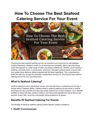 How to Choose the Best Seafood Catering Service for Your Event