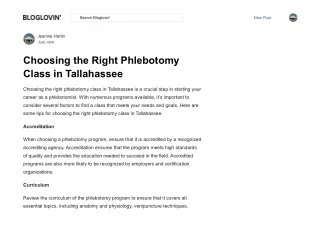 Choosing the Right Phlebotomy Class in Tallahassee FL