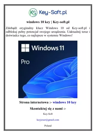 windows 10 key   Key-soft.pl