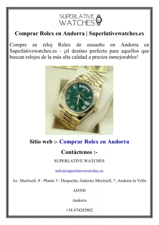 Comprar Rolex en Andorra   Superlativewatches.es