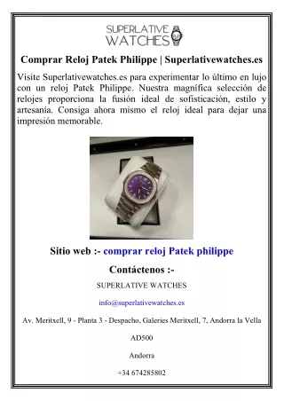 Comprar Reloj Patek Philippe   Superlativewatches.es
