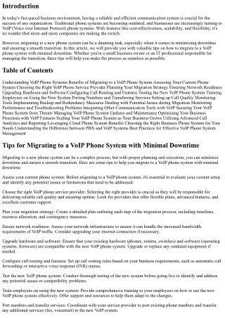 Tips for Migrating to a VoIP Phone System with Minimal Downtime