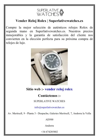 Vender Reloj Rolex   Superlativewatches.es