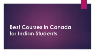 Best Courses in Canada for Indian Students