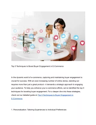 Top 5 Techniques to Boost Buyer Engagement in E-Commerce