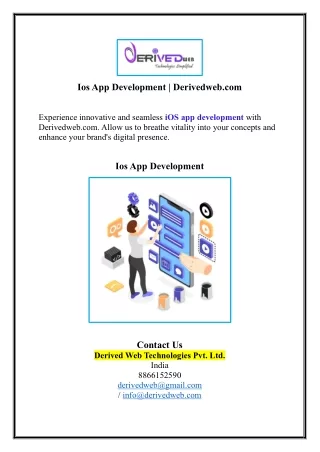 Ios App Development | Derivedweb.com