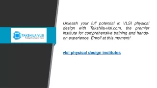 Vlsi Physical Design Institutes | Takshila-vlsi.com