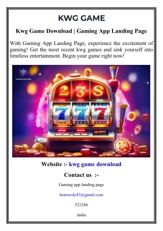 Kwg Game Download   Gaming App Landing Page