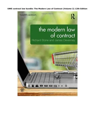 [DOWNLOAD]PDF UWE contract law bundle: The Modern Law of Contract (Volume 2)     12th Edition