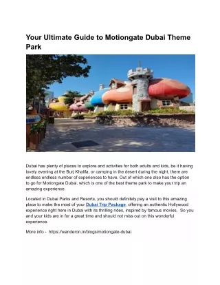 Motiongate Dubai Theme Park