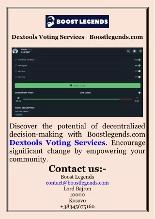 Dextools Voting Services  Boostlegends.com