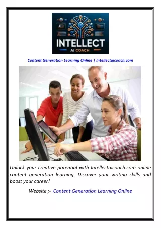 Content Generation Learning Online  Intellectaicoach.com