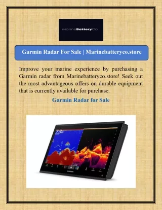 Garmin Radar For Sale  Marinebatteryco.store