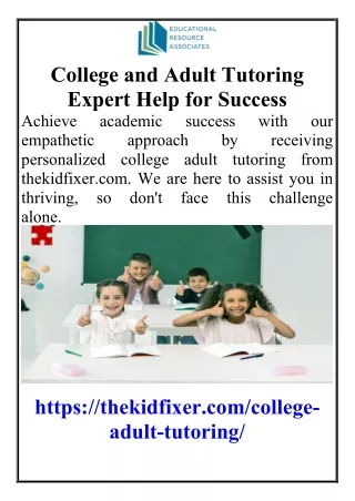 College and Adult Tutoring: Expert Help for Success