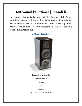 MK Sound kaiuttimet  ideaali.fi