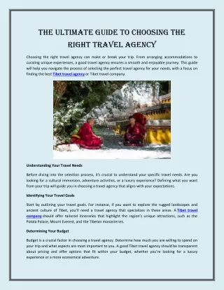 The Ultimate Guide to Choosing the Right Travel Agency