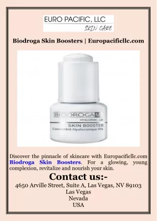 Biodroga Skin Boosters  Europacificllc.com
