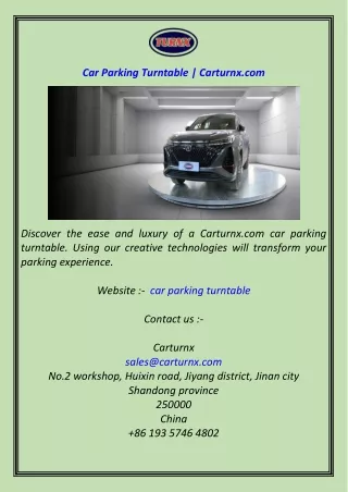 Car Parking Turntable  Carturnx.com
