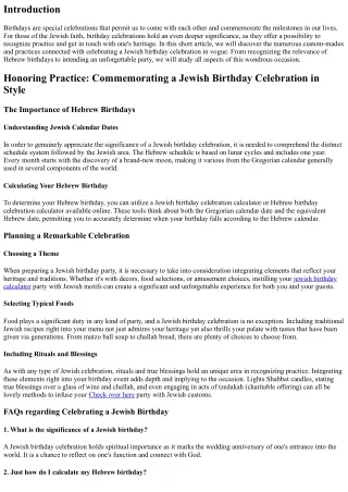 Recognizing Tradition: Commemorating a Jewish Birthday Celebration in Style