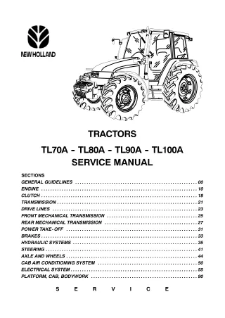 New Holland TL70A Tractor Service Repair Manual Instant Download