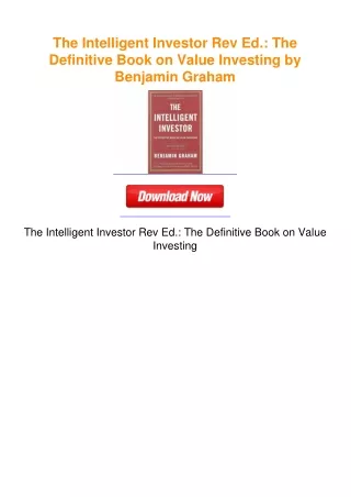 The Intelligent Investor Rev Ed.: The Definitive Book on Value Investing