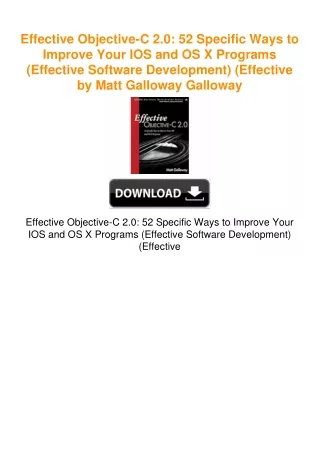 Effective Objective-C 2.0: 52 Specific Ways to Improve Your IOS and OS X