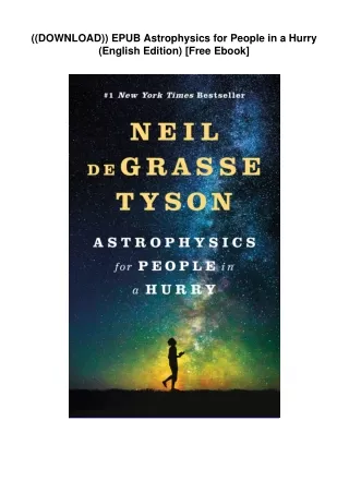 ((DOWNLOAD)) EPUB  Astrophysics for People in a Hurry (English Edition) [Free