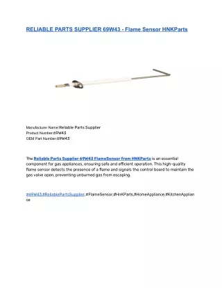 RELIABLE PARTS SUPPLIER 69W43 - Flame Sensor HNKParts