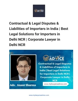 Contractual & Legal Disputes & Liabilities of Importers in India - Google Docs