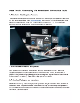 Data Terrain Harnessing The Potential of Informatica Tools