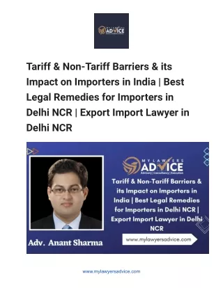 Tariff & Non-Tariff Barriers & its Impact on Importers in India - Google Docs