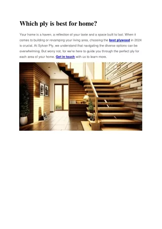 Which ply is best for home?