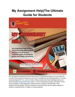 My Assignment Help_The Ultimate Guide for Students