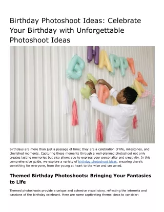 Birthday Photoshoot Ideas_ Celebrate Your Birthday with Unforgettable Photoshoot Ideas
