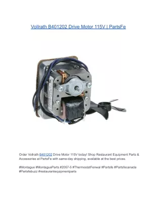 Vollrath B401202 Drive Motor 115V | PartsFe