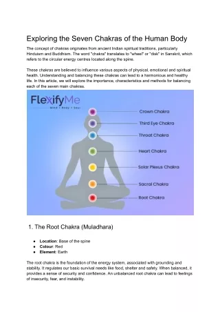 Exploring the Seven Chakras of the Human Body