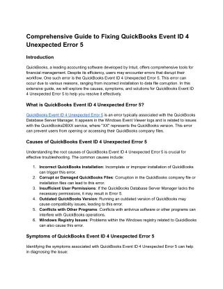 Comprehensive Guide to Fixing QuickBooks Event ID 4 Unexpected Error 5 (1)