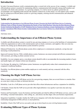 Tips for Setting up an Efficient Phone System in a Growing Company