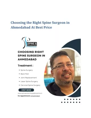 Choosing the Right Spine Surgeon in Ahmedabad At Best Price