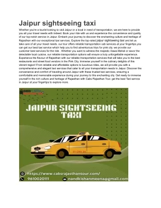 jaipur sightseeing taxi