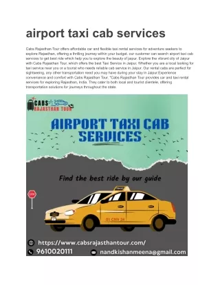 airport taxi cab services