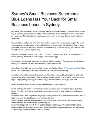 Business Personal Loan Lenders in Melbourne