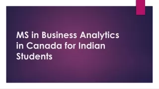 MS in Business Analytics in Canada for Indian Students